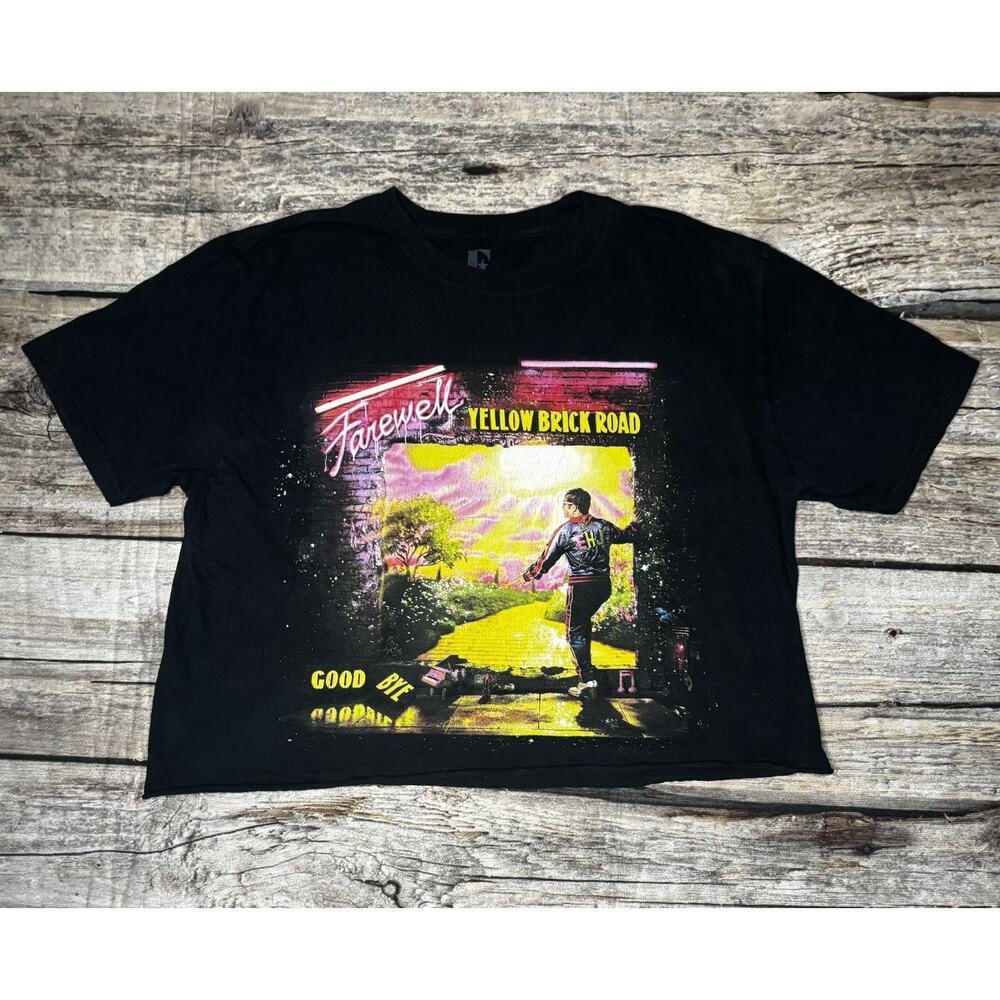 Elton John Farewell Yellow Brick Road 2018 Tour Cropped T Shirt Womens Large